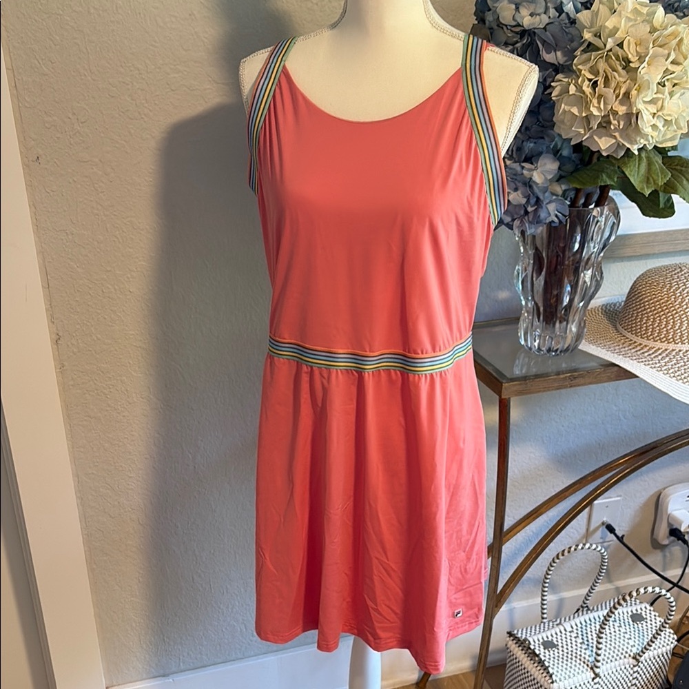 Fila Coral Dress with Striped Accents